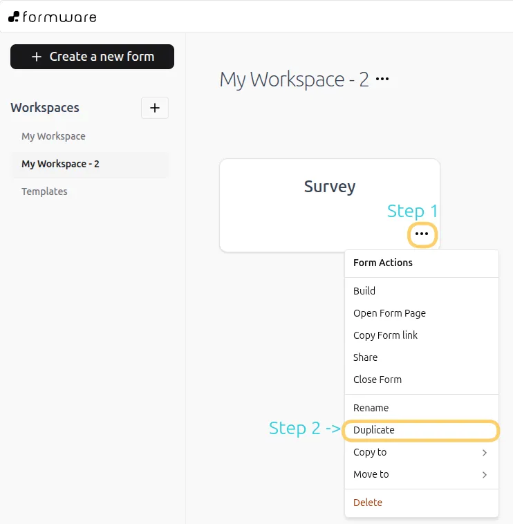 Duplicate form