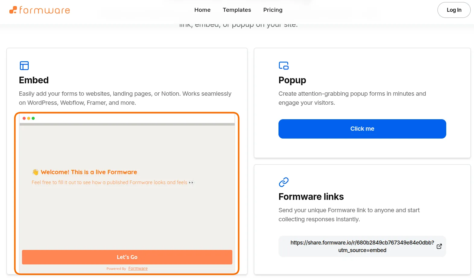 Iframe embed on website