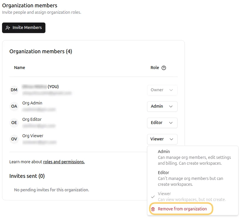 Remove Org Member