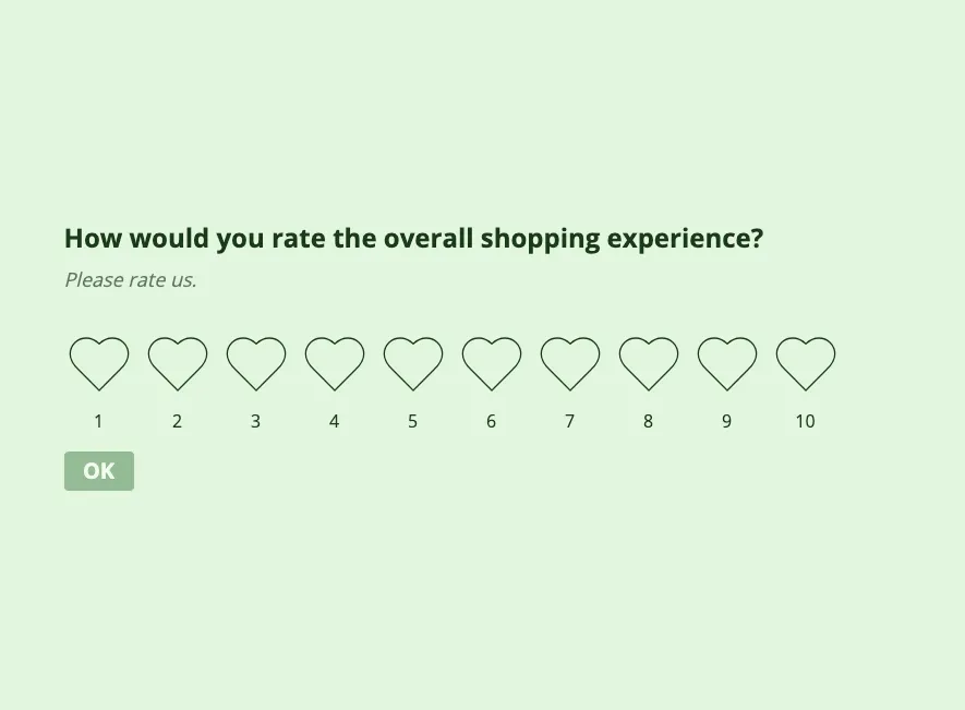 Rating with hearts