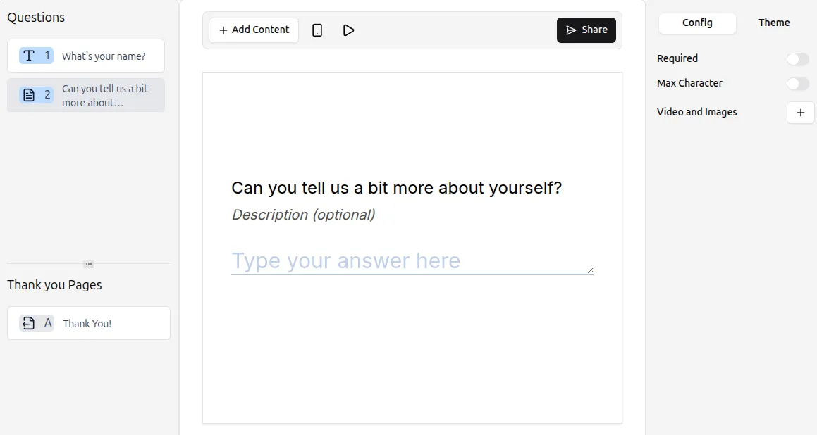 Long Text Question