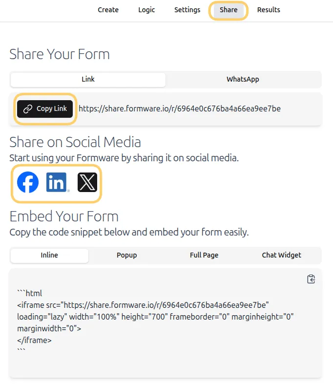 Share your form
