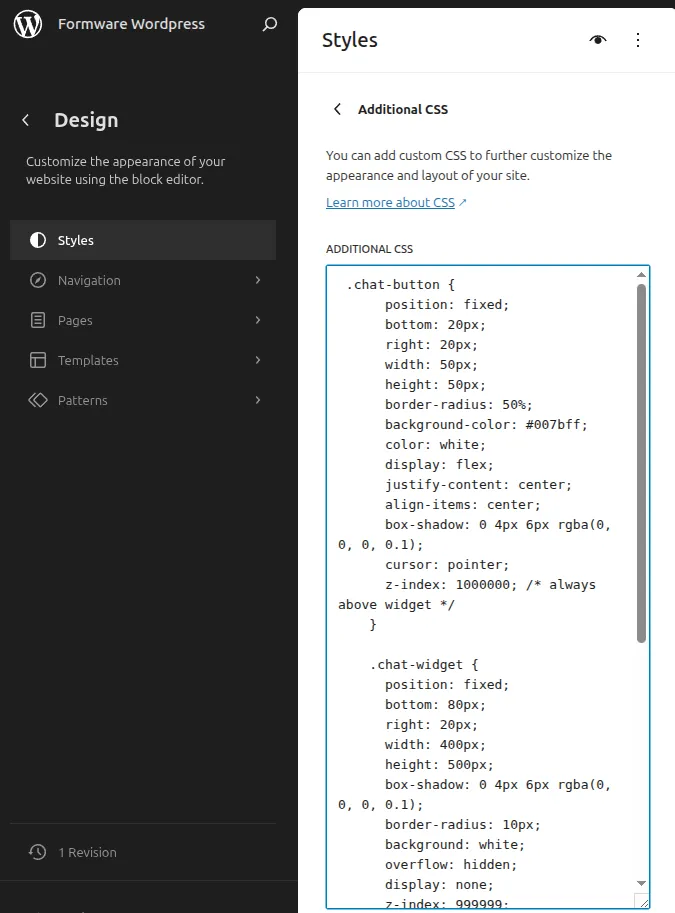Add Custom CSS